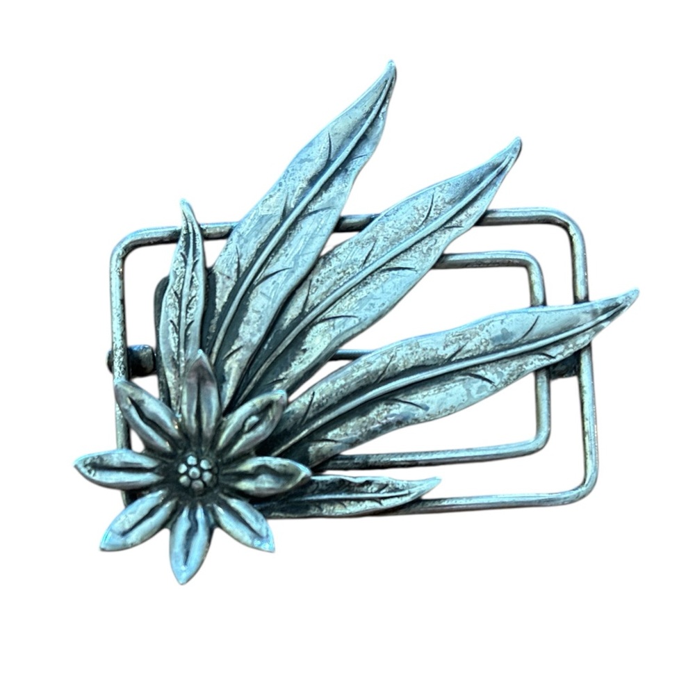 Floral Leaf Sterling Silver Brooch